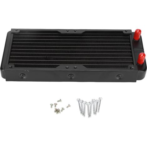 Radiateur En Aluminium - Raccord Type Pagode - 10 Canaux - Pour Dissipation Thermique - Dimensions 270 X 120 X 31 Mm - 1 Pièce (1/5)