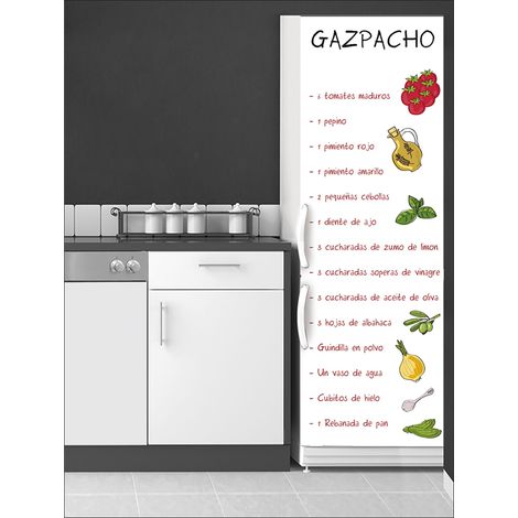 Sticker mural réfrigérateur: Recette Gazpacho Espagnol, 59,5x180cm (1/2)