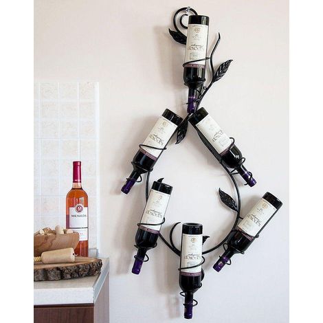 Weinregal "Natura" 100 cm aus Metall Flaschenständer Wandregal Flaschenhalter (1/4)