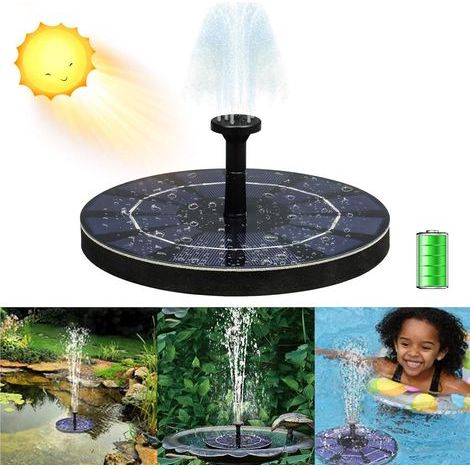 Fontaine solaire extérieure, pompe à eau solaire 2,5 W avec batterie intégrée (1/5)