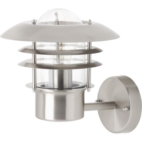 BRILLIANT lampe Terrence applique murale d'extérieur debout inox 1x A60, E27, 60W, lampes normales gf non spécifiées. Classe de protection IP: 44 - étanche aux éclaboussures Convient aux la (1/3)