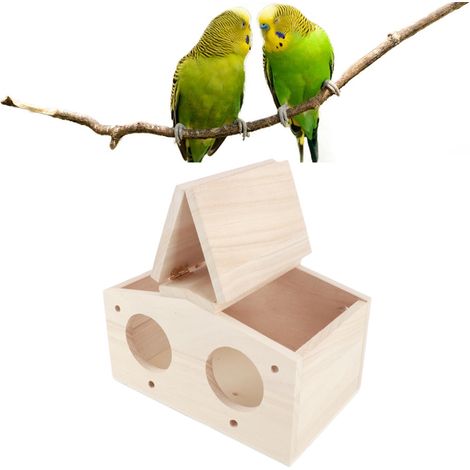 Nistkästen aus Holz für Haustiere, Brutkäfige, Vogelhäuser und Zubehör für Papageien und Schwalben (1/5)