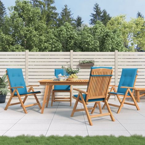 Gartenstühle mit Kissen 4 Stk. Massivholz Teak (1/5)