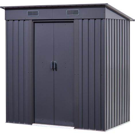 Gerätehaus mit Pultdach II 238x132x196cm, anthrazit (1/3)