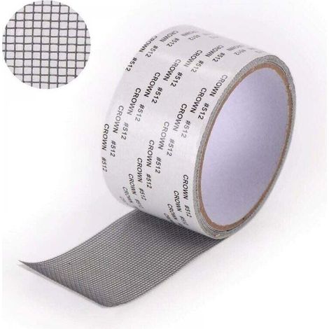 Ruban Adhesif Reparation Moustiquaire - Patch Repare Moustiquaire Réparation de Fenêtre Kit de Moustiquaire Adhesive Reparation Réparer Moustiquaire 5 x 2m (gris) (1/4)