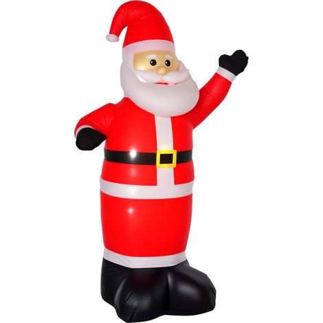 HOMCOM Inflatable 8ft Tall Santa Claus Xmas Decoration Airblown Yard LED Light (1/5)