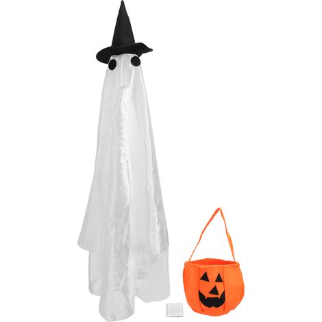 Costume Décor Porte Goose Fantôme Halloween pour Porch Goose de 23 inch Ensemble Felt Polyester Cloak Hat Pumpkin Bag Décoration Outdoor (1/5)