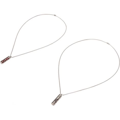 Collier d'aromathérapie en acier inoxydable, diffuseur d'huiles essentielles, anti-stress, unisexe, lot de 2 (1/5)