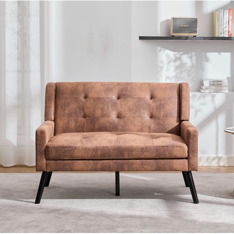 Divano 2 posti 119 x 75 x 88 cm con seduta in schiuma, piedini in legno antiscivolo DESVIAE (1/5)