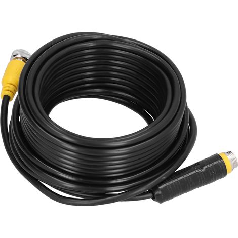 Câble d'extension vidéo 4 broches de 10 m (32,8 pi) avec blindage étanche pour caméra de recul de vidéosurveillance, camion, remorque, bus. (1/5)