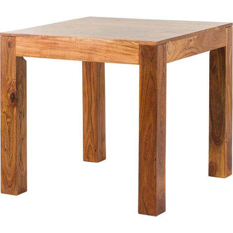 tavolo da pranzo in legno di Acacia 80x80x76 miele dorato laccato OXFORD 31 (1/3)