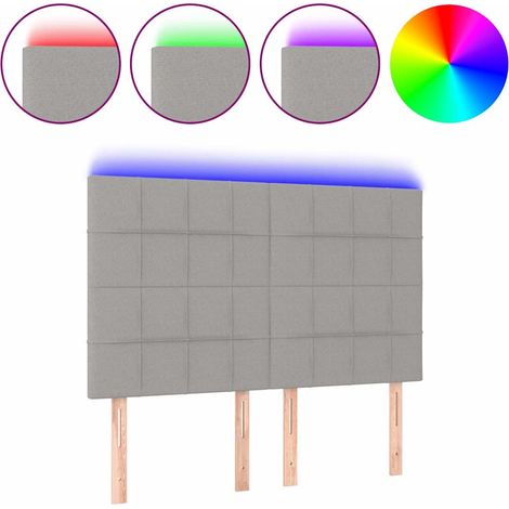 Maison Exclusive - Cabecero con luces LED tela gris claro 144x5x1 (1/5)