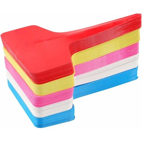 DEESSE SHOP - 100 Pièces Marqueurs et Étiquettes de Plantes en Plastique de Type T, 6 10 cm Étiquettes de Jardin Colorées Étanches Réutilisables (Multicolore) (1/5)