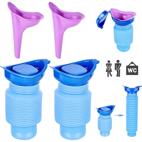 Urinoir Portable 750 ML, Urinoir Rétractable, Urinoir Femme, Bouteille d'urine, Personnel Mobile Toilette Pot, Urinoir d'urgence rétractable , Randonnée, Activités de Plein Air et Plus - Bleu (1/5)