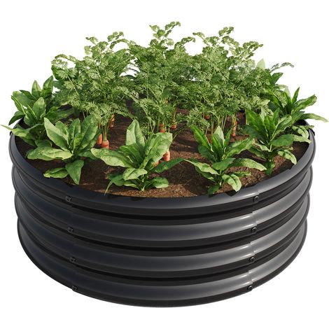 Carré potager surélevé en métal galvanisé, bac de jardin ovale pour légumes, fruits, fleurs et herbes, montage rapide, usage extérieur durable - CHICFURN (1/5)