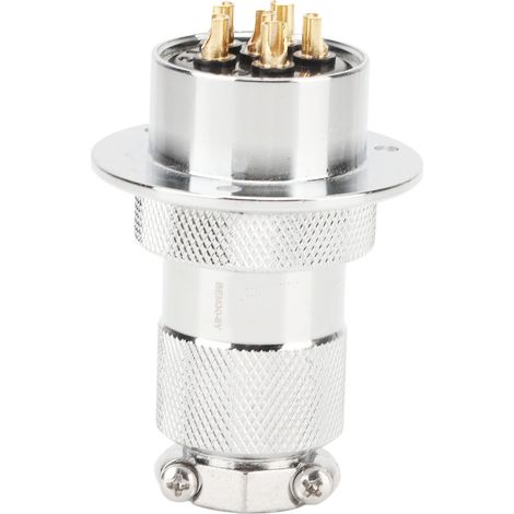 Connecteur aviation à bride ronde 6 broches de 30 mm (prise et fiche) (1/5)