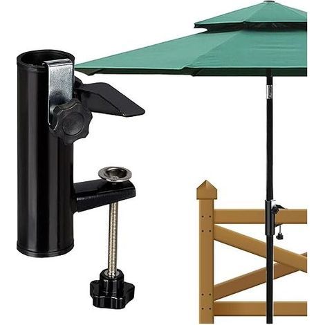 Balcony Parasol Holder, Parasol Stand, Balcony Parasol Clamp, Parasol Table Holder, Accessories, Fixing for Balcony, Terrace or Table - Balcony Parasols with Poles Up to Ø 19-38 mm (1/4)