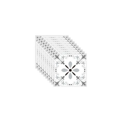 Selbstklebende Bodenfliesen, 10 Stück Fliesenaufkleber 20 x 20 cm, Wandaufkleber für Badezimmerfliesen, wasserfeste DIY-Aufkleber - Crezuo