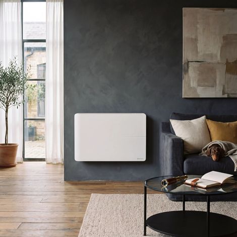 Thermoceram – Radiateur à inertie 1500W horizontal – Double corps de chauffe – Connecté avec détection d'ouverture de fenêtre – Pour 18 m²