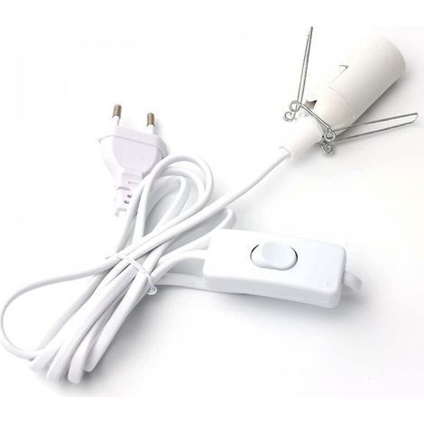 Cavo per lampada di sale con interruttore - E14 - 1,8 m - Portalampada per lampada di sale, bianco (1/3)