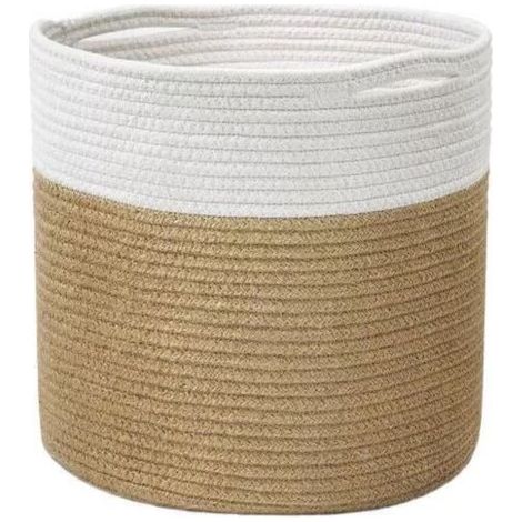 Panier de fleurs en corde de coton pour pot, panier tissé, panier de rangement organisateur moderne décoration de la maison, 20 x 20 cm