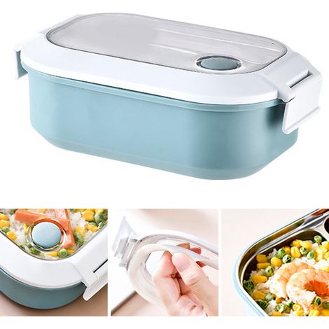 Edelstahl-Lunchbox, isoliert, auslaufsicher, hübsches Design, tragbar, für Schule oder Büro, blau (1/5)