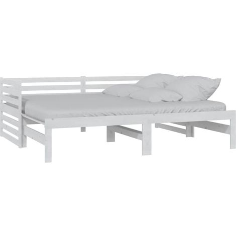 Maison Exclusive - Lit coulissant sans matelas blanc 2x(90x200) cm (1/5)
