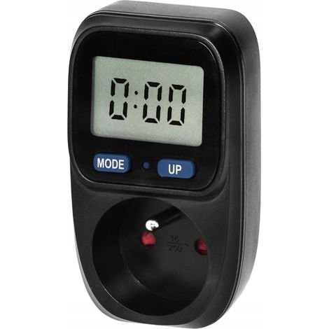 Wattmetro, calcolatore di energia con display LCD, nero - ON-WAT-419/B