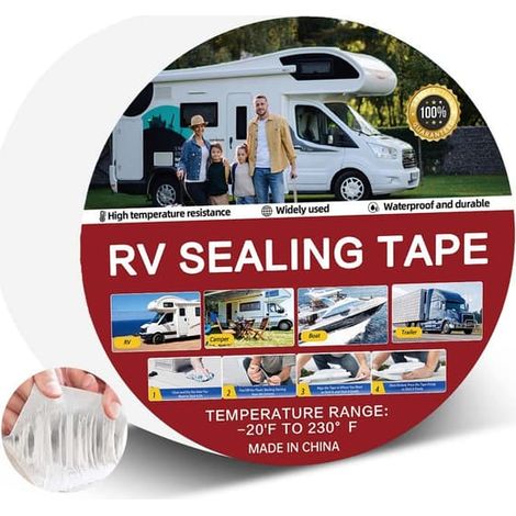 Bande d'étanchéité blanche pour camping-cars et bateaux - 0,8 mm d'épaisseur, 10 cm de largeur, 5 m de longueur - Ruban de réparation étanche (1/5)