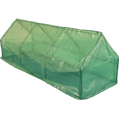 Oypla Large Steeple Growhouse Garden Plant Greenhouse with Plastic Mesh Cover - 270x90x90cm (1/5)