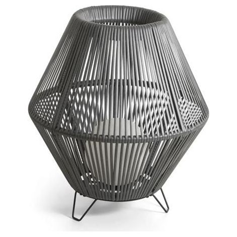 Lampada da tavolo cristher metallo 35 cm grigio