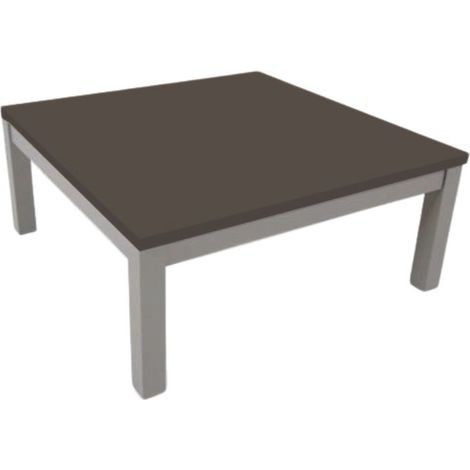 Mesa de centro cuadrada 80 cm con marco gris y tapa color barro - Tratto