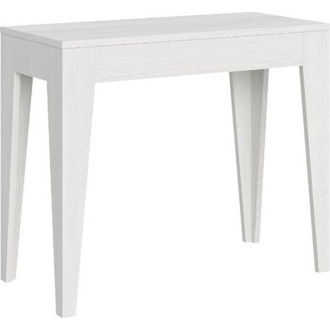 Console extensible bois de frêne blanc 12 personnes 42 à 302cm Kanda-Support 2 pieds (1/5)