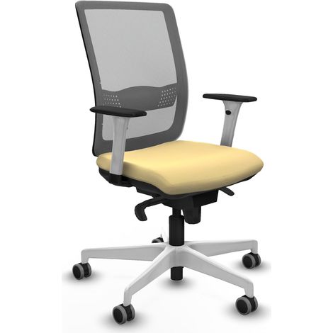 Silla de oficina piqueras y crespo Haches crema similpiel cómoda (1/2)