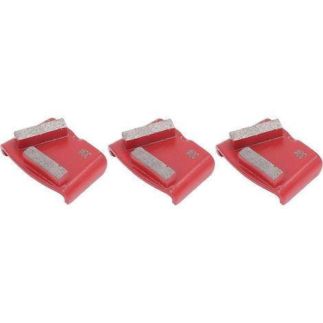 3-teiliges Set Diamantschleifschuhe, rot, trapezförmig, 2 lange Zähne, Schleifwerkzeug für Betonbodenpolitur, 30