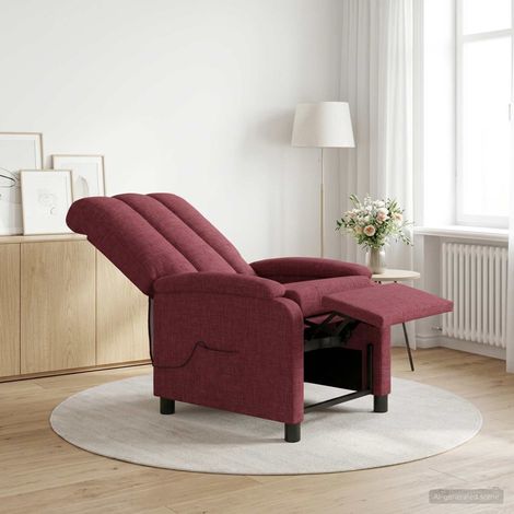 vidaXL Silla de masajes reclinable Rojo vino Tela (1/5)