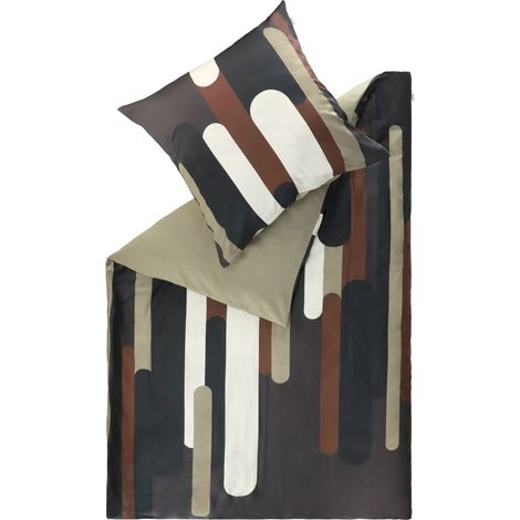 SCHÖNER WOHNEN Satin Bettwäsche GROOVE - 1 Stück 140x200 cm, Anthrazit (1/4)