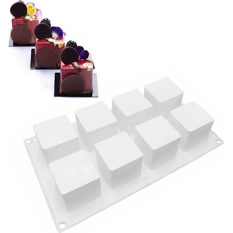 Moule en silicone 8 cavités antiadhésif pour gâteau, plaque de cuisson non collante, moule à pâtisserie réutilisable (1/5)