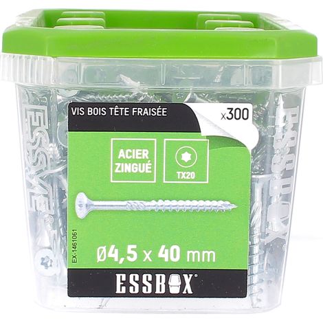 ESSBOX de 300 VBA TFX 4.5X40 Acier Zingué Blanc Filetage Partiel (2 Plots) (1/2)