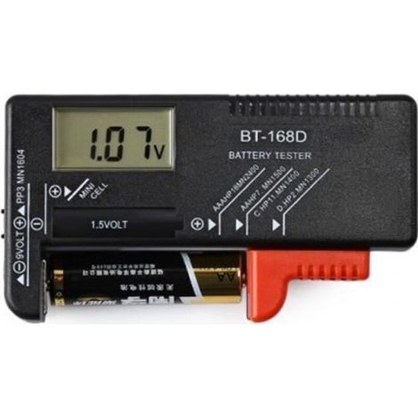 Batterietester – BT-168D – LCD-Digitalanzeige – Kompatibel mit AA-, AAA-, CD- und 9V-Batterien – Einfache Bedienung (1/4)