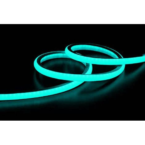 Strip Led Neon Flessibile Striscia Decorativa 5 Mt Ip65 Luce Celeste U-12v-ce (1/2)