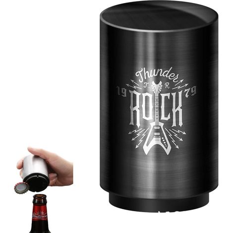 Ouvre-bouteille automatique décapsuleur en acier inoxydable Ouvre-bouteille d'aimant Ouvre-bouteille de bière Une seconde pour ouvrir le bouchon (Rock) (1/5)
