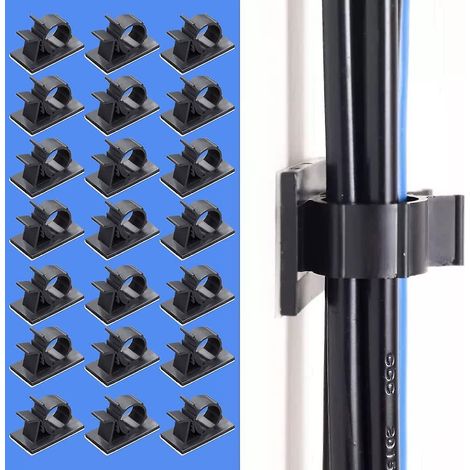 50Pcs Câbles Adhésifs Réglable Clips de Câble,Premium Adhésif 3M Fil Nylon Colliers de Serrage Câble,Attaches Câbles pour Organiseur Bureau,Ordinateur Cordon Électrique,Voiture et Maison(Noir) (1/5)