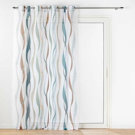 Panneau a oeillets 140 x 280 cm voile sable imprime lisana Sans (1/3)