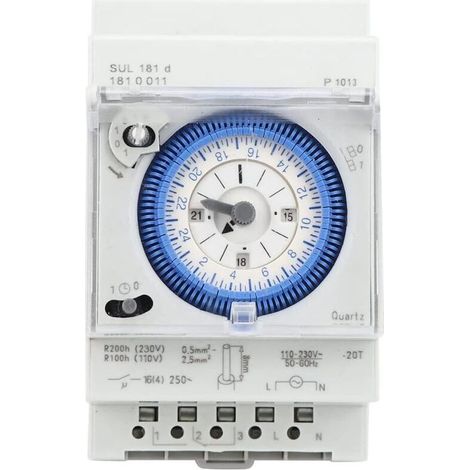 Interrupteur horaire Programmable, interrupteur de minuterie mécanique, contrôleur hebdomadaire 16A manuel/automatique pour éclairage équipement électrique de bricolage domestique (1/4)