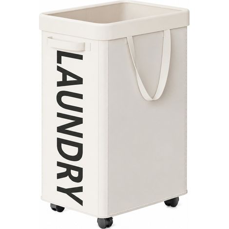 Panier à linge ultra-mince à roulettes, facile à déplacer, pour ranger le linge sale (1/4)