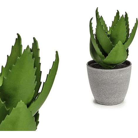 Planta de plastico aloe vera grande 23 cm Verde