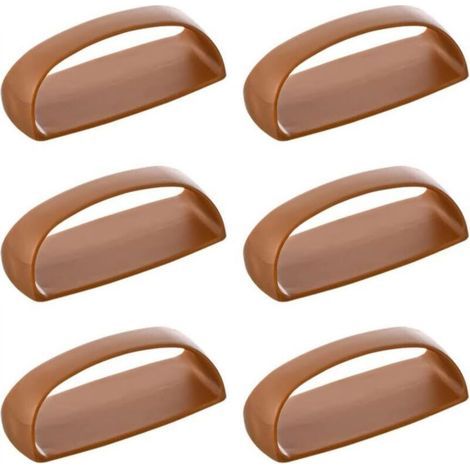 Lot de 6 poignées de placard autocollantes instantanées pour tiroirs et portes coulissantes, sans perçage, pour fenêtres et armoires (marron) (1/4)