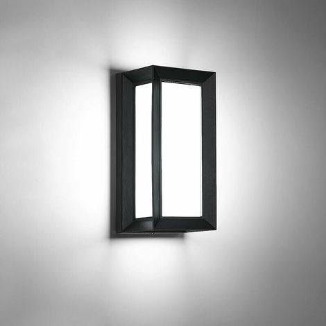 Applique murale extérieure à LED moderne IP65 étanche rectangulaire en pour cour jardin lumière blanche froide 6000 K 18 W Métal (1/4)