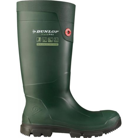 Dunlop – Bottes de sécurité en caoutchouc Purofort FieldPRO – Norme EN ISO 20345 S5 CI CR SRC – Ajustement Snug-fit – Taille 39 – Vert (1/5)